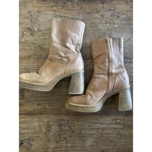 Vintage Steve Madden chunky healed Platform tan boots 9 women’s